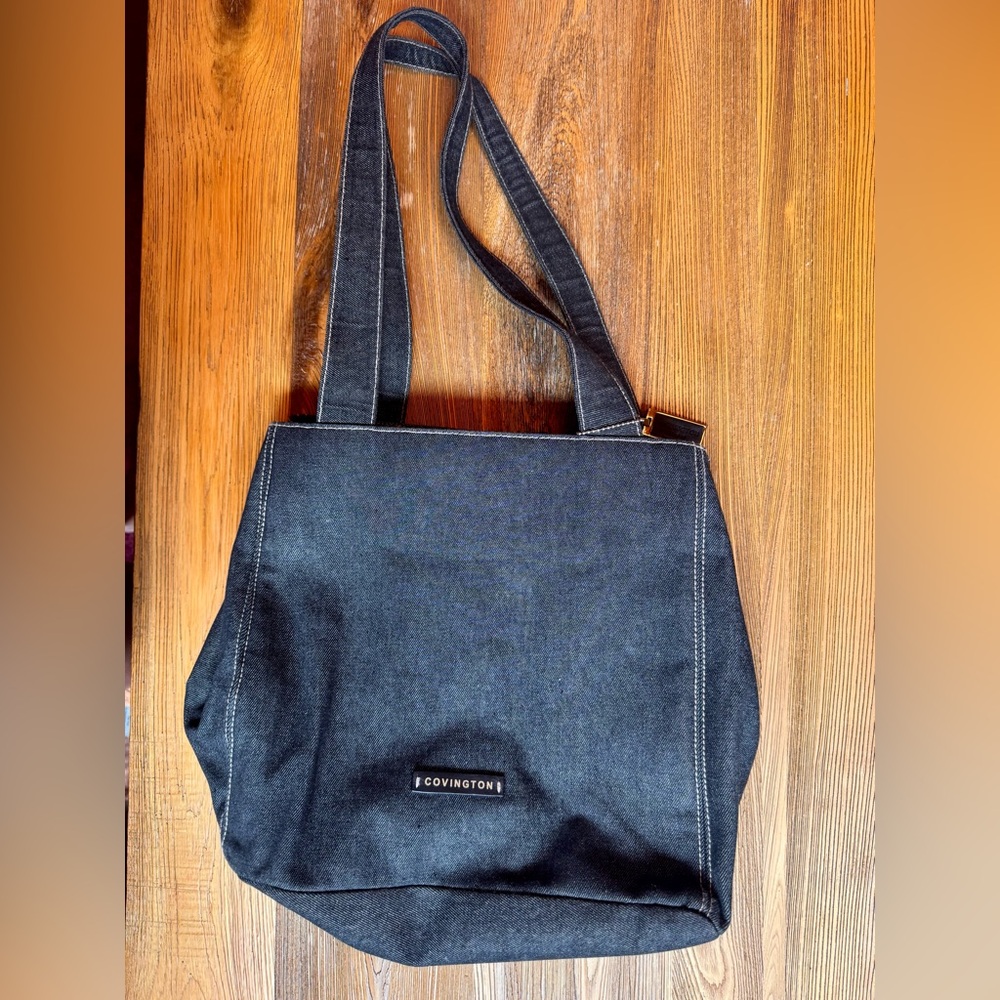 Covington Charcoal Denim Shoulder Bag